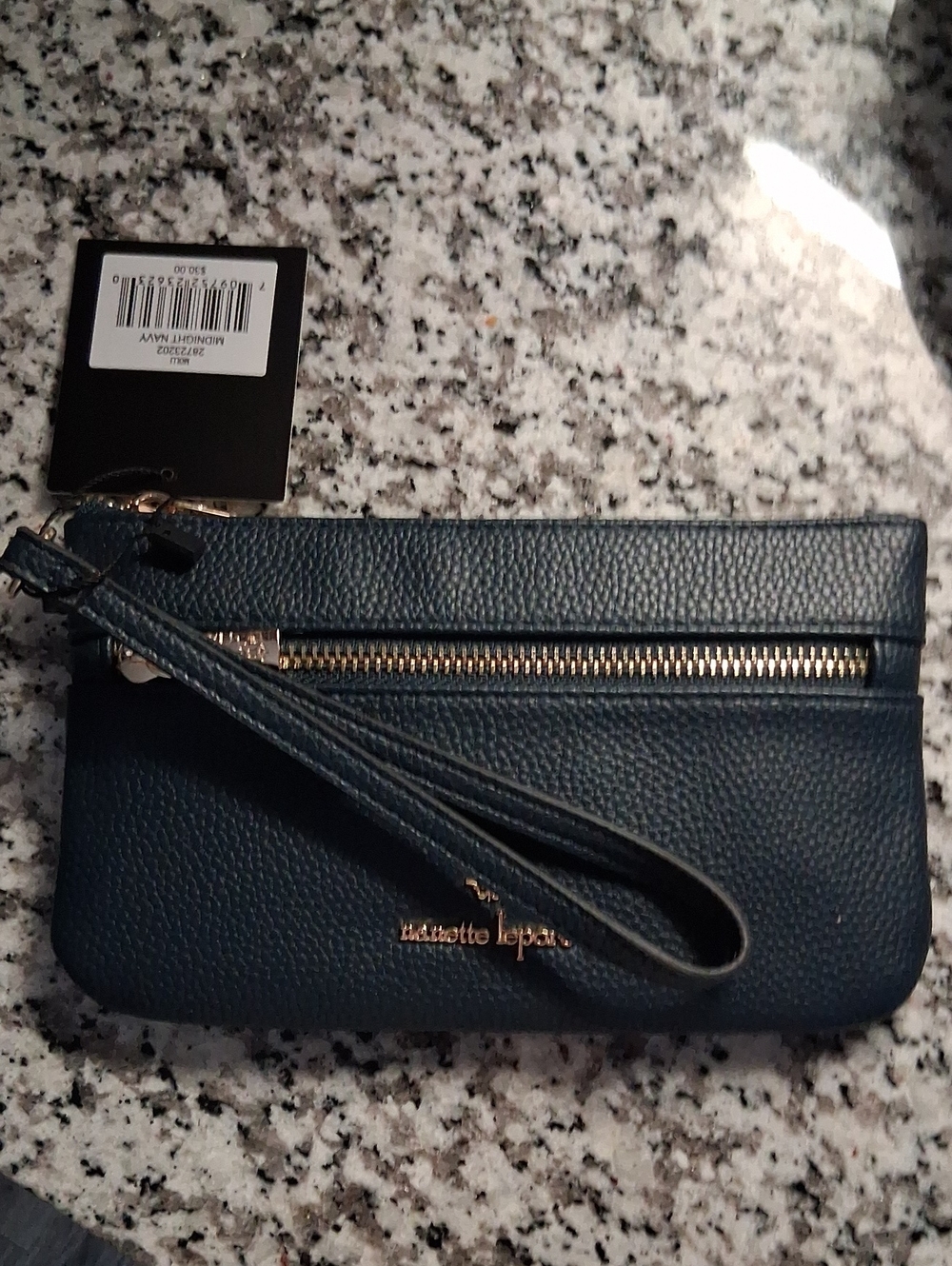 Nanette Lepore Teal Pebbled Wristlet Clutch with Gold Hardware NWT